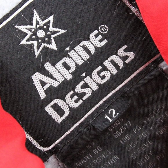 Vintage Alpine Designs Youth Kids Jacket Red & Gray Full Zip Outdoor Size 12 - Picture 4 of 7